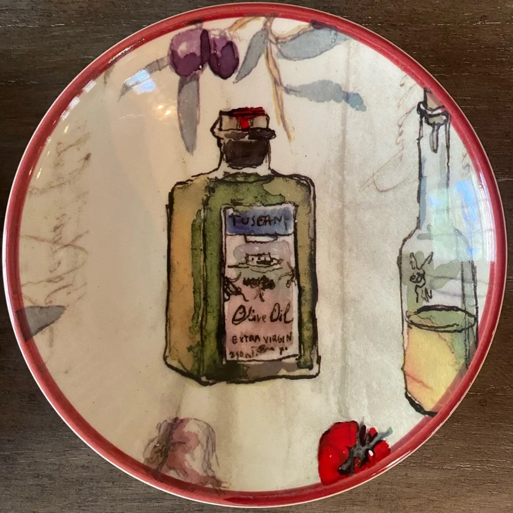Williams Sonoma Les Legumes Appetizer Dipping Plates (4) 6” Portugal